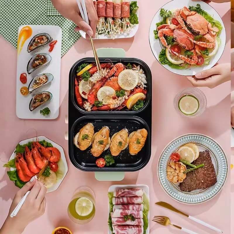 Non-stick barbecue hot pot mul - Camping Cooking One Pot บทวิจารณ์และราคา