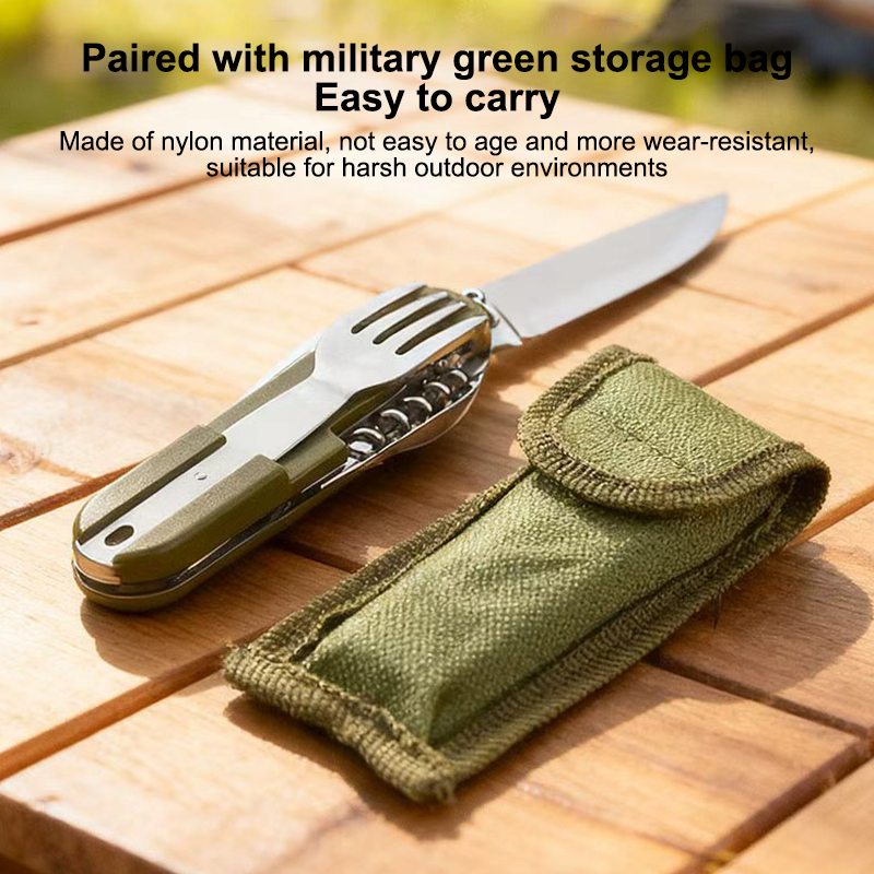 New Stainless Steel 7 In 1 Cam - Camping Cooking Cutlery Set บทวิจารณ์และราคา
