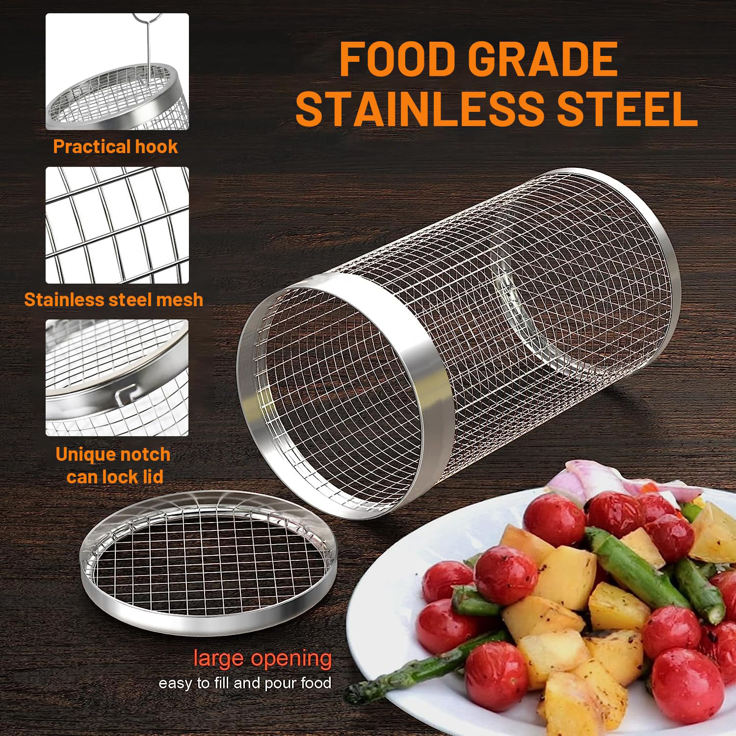 2 Pieces Rolling Grilling Bask - Camping Cooking Candle บทวิจารณ์และราคา