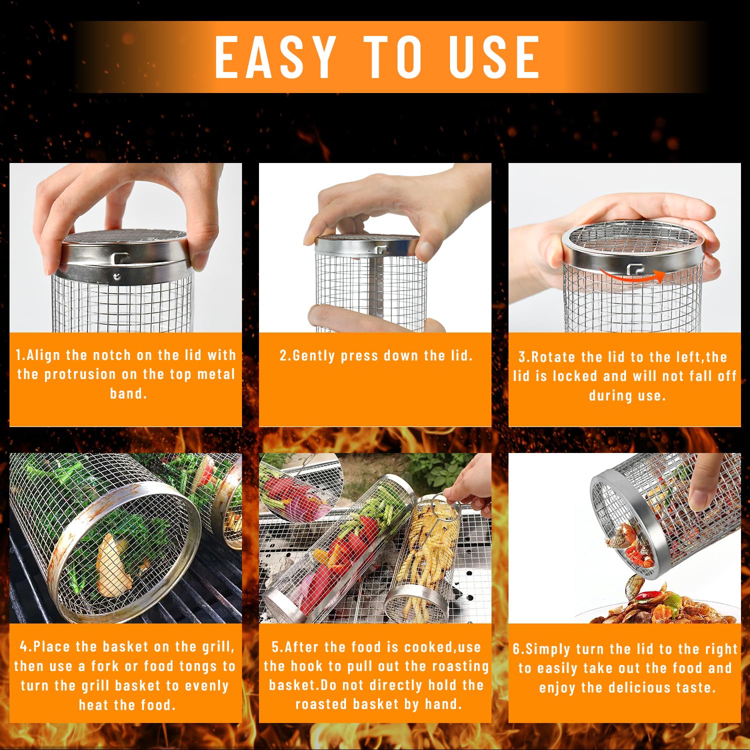 2 Pieces Rolling Grilling Bask - Camping Cooking Candle บทวิจารณ์และราคา