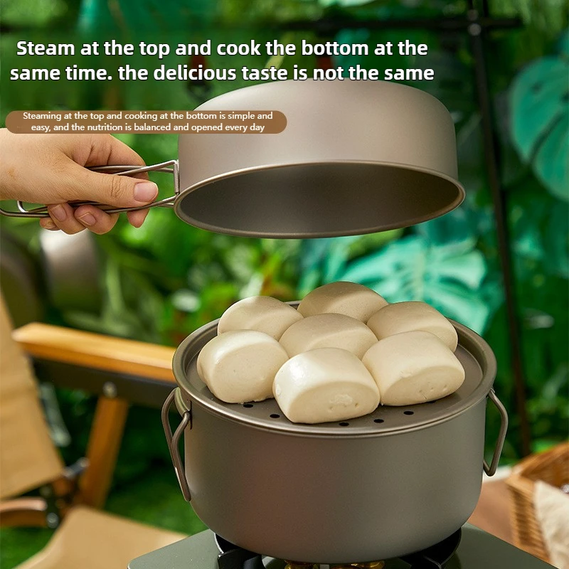 Titanium Outdoor Pot Set Picni - Camping Cooking Set With Bag บทวิจารณ์และราคา