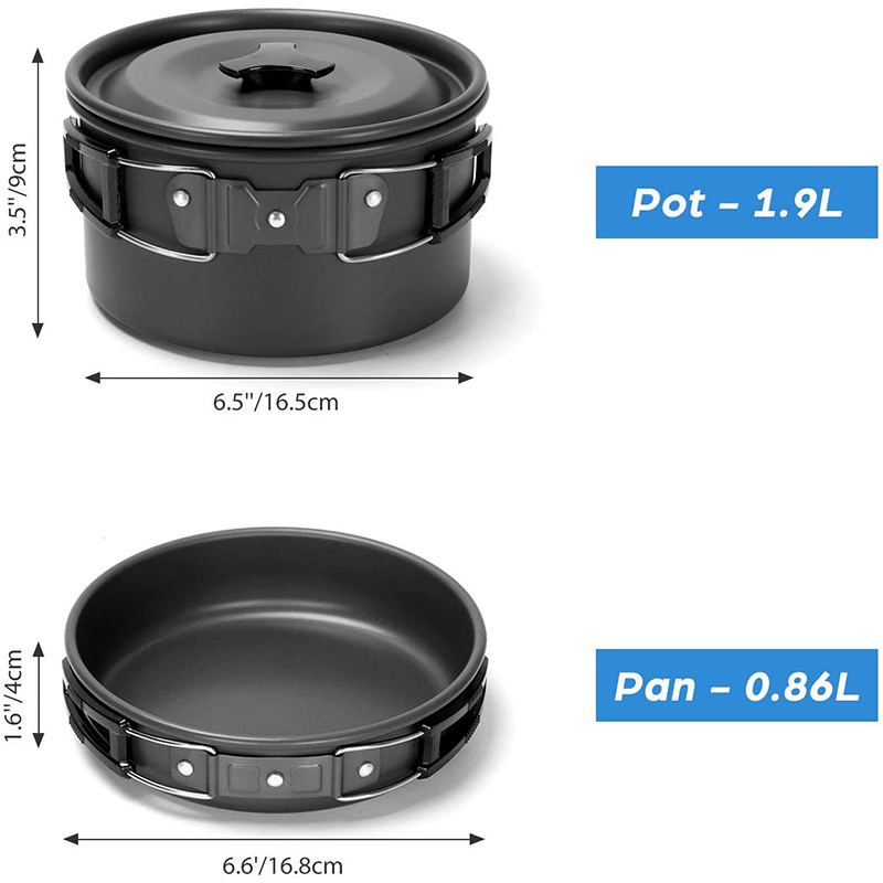 1 Set Outdoor Pot Pan Camping  - Camping Cooking Pots And Pans Set บทวิจารณ์และราคา