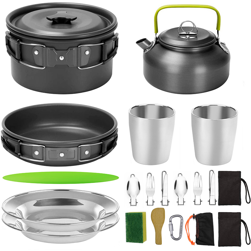 1 Set Outdoor Pot Pan Camping  - Camping Cooking Pots And Pans Set บทวิจารณ์และราคา