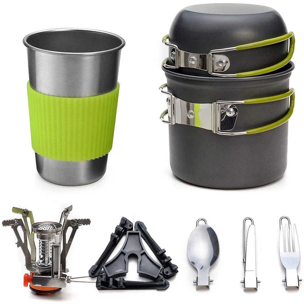Camping Cookware Kit with Stov - Camping Cooking Set With Bag บทวิจารณ์และราคา
