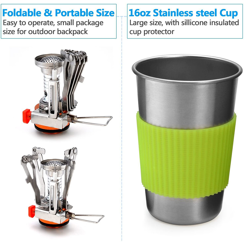 Camping Cookware Kit with Stov - Camping Cooking Set With Bag บทวิจารณ์และราคา
