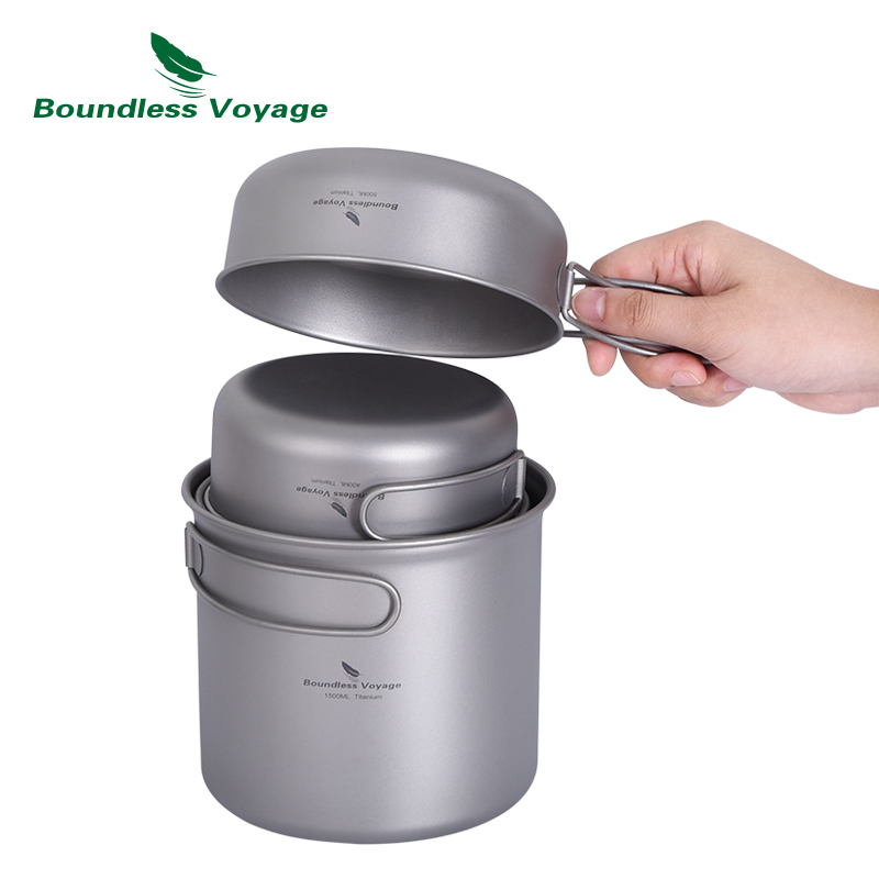 Boundless Voyage Titanium Pot  - Camping Cooking Pots And Pans Set บทวิจารณ์และราคา